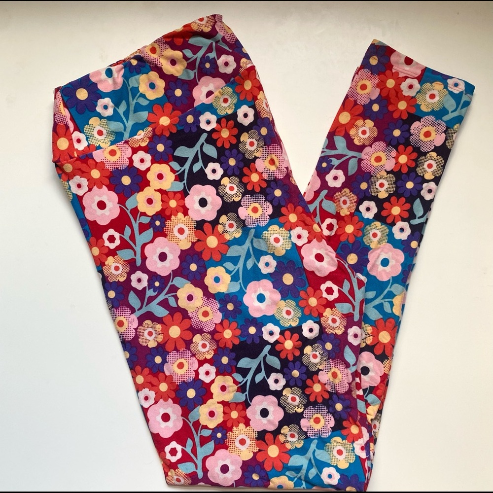 Lularoe patchwork flower TC leggings